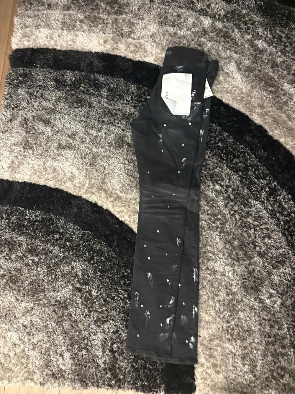 Men's Skinny Paint-Splatter Jeans - Black